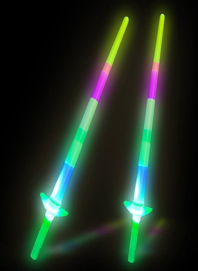 uneeke shape Glowing Sword, Flashing Expandable Laser Lightsaber/Talwar Toy for Kids Role Play, Pack of 2 (Make in India) (2 PC) - Image 1